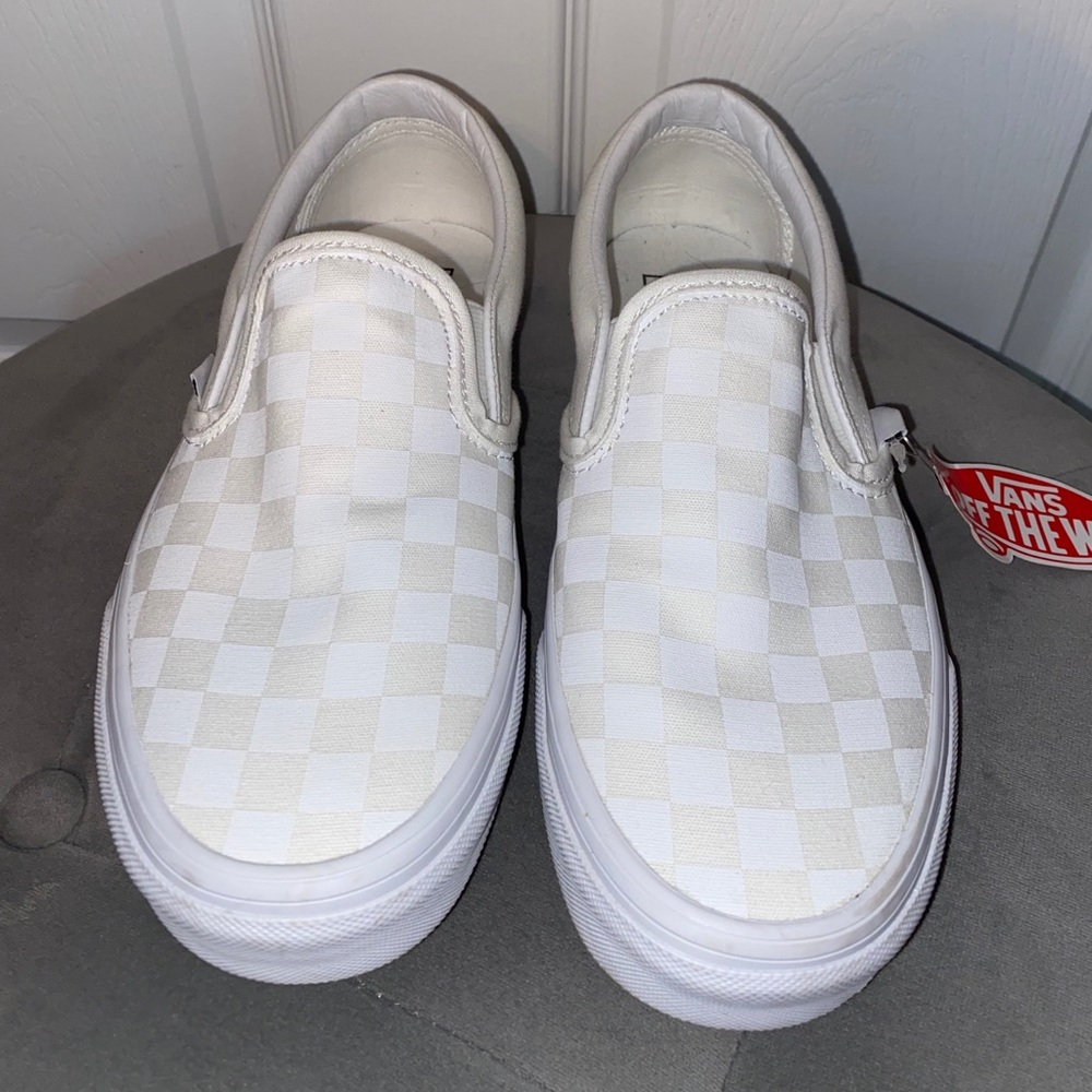 Silver checkered vans